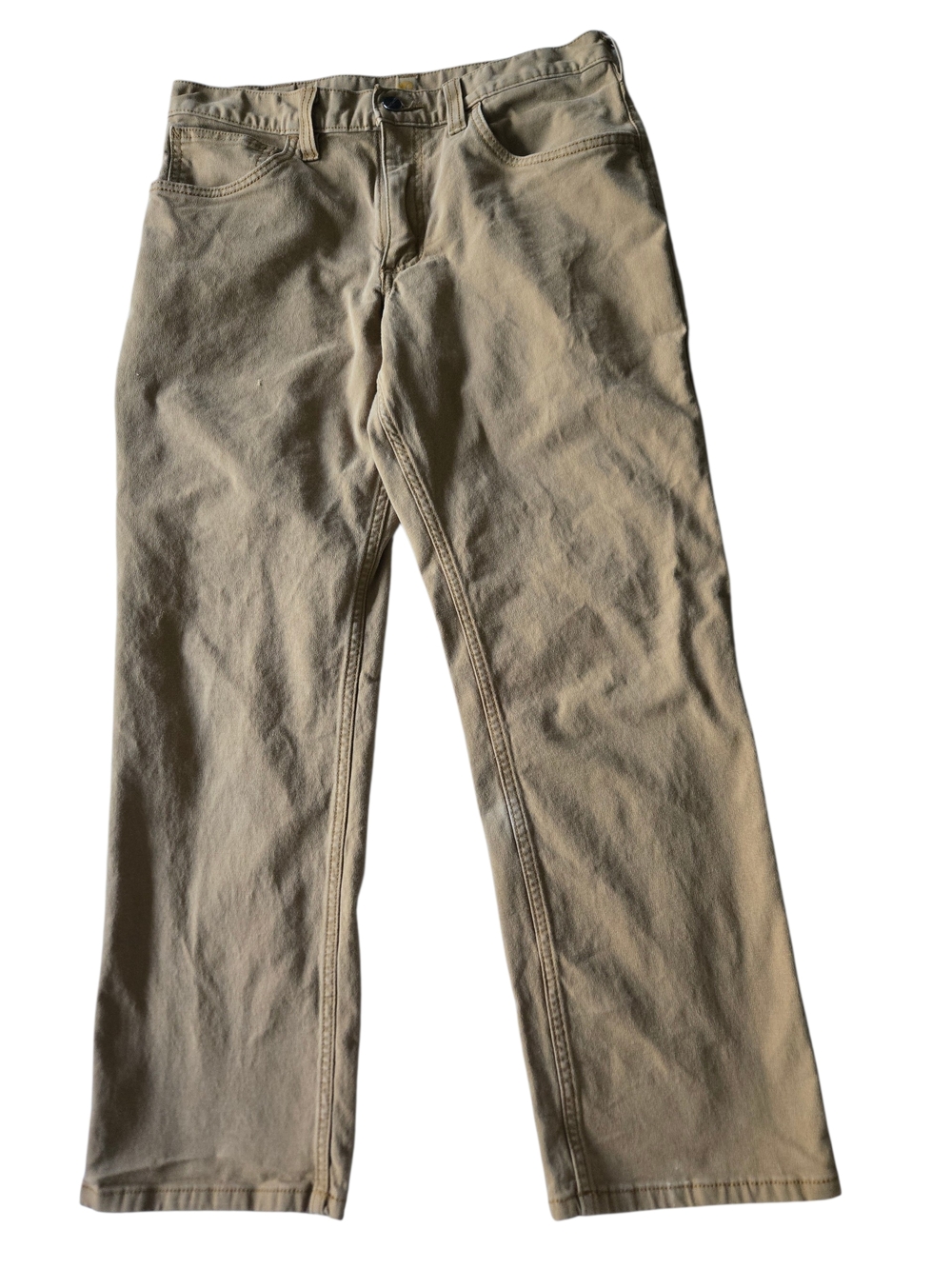 Carhartt 102517 Mens Rigby Canvas Work Pants 32x28 Tan Stretch Utility Shrunk
